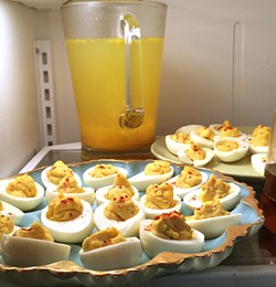 CLASSICS:  Deviled eggs and fresh-squeezed orange juice are old fashioned brunch staples that should not be messed with. - PHOTO BY HAYLEY THOMAS