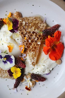 NOM NOM:  This photo of tantalizing honeycomb burrata by Chef Julie of Foremost makes the mouth water. - IMAGE COURTESY OF KENDRA ARONSON