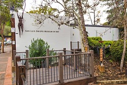 DOWNTOWN SCENE :  The Broad Street entrance to the San Luis Obispo Museum of Art sits just above the creek. Museum officials hope to break ground on a new building in 2019. - PHOTO BY JAYSON MELLOM