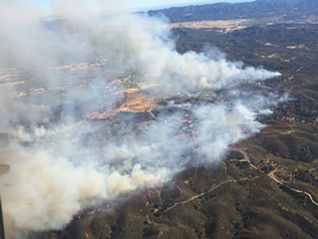 ABLAZE: The Parkhill Fire southeast of Santa Margarita is 95 percent contained as of June 30. - PHOTO COURTESY OF CAL FIRE SLO
