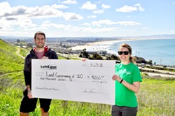 GIVING FOR OPEN SPACE San Luis Obispo based online retailer LeftLane Sports sponsored a Discovery Day on March 25 for the general public to check out the Pismo Preserve and donated $4,000 to The Land Conservancy of San Luis Obispo County. - PHOTO COURTESY OF VERDIN MARKETING