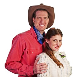 YOUNG LOVE Gabriel Manro and April Amante star as Curly and Laurey in the classic musical Oklahoma! on stage at the Cal Poly Performing Arts Center May 12 and 13. - PHOTO COURTESY OF OPERA SAN LUIS OBISPO