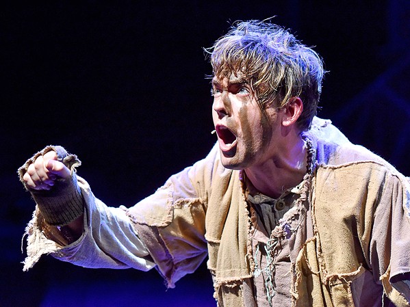 SANCTUARY Nick Hobbs brings Quasimodo to life in Pacific  Conservatory Theatre's (PCPA) production of The Hunchback of Notre  Dame. - PHOTO COURTESY OF LUIS ESCOBAR REFLECTIONS PHOTOGRAPHY STUDIO