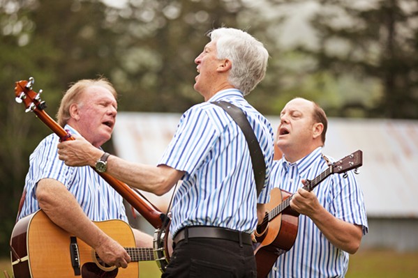 'TOM DOOLEY' Mike Marvin, Tim Gorelangton, and Josh Reynolds (son of original member Nick Reynolds) are The Kingston Trio, playing the group's hits on June 16, in the Fremont Theater. - PHOTO COURTESY OF THE KINGSTON TRIO