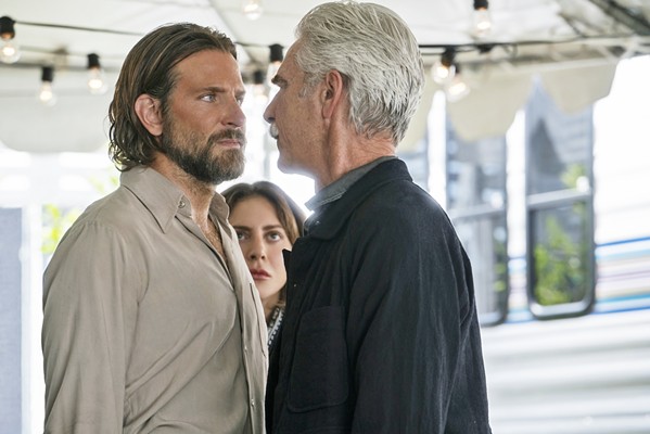 ESTRANGEMENT Jackson Maine (Bradley Cooper) squares off against his brother and manager, Bobby (Sam Elliott, right), as Ally (Lady Gaga) looks on. - PHOTO COURTESY OF WARNER BROS. PICTURES