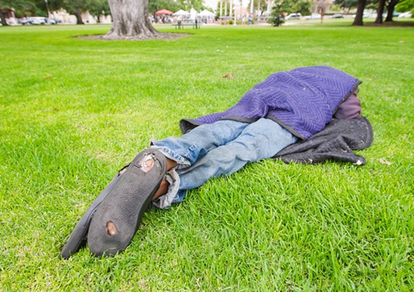 A PLACE TO SLEEP SLO and other cities will likely review their ordinances after a recent federal appellate court ruled that punishing or arresting homeless individuals for sleeping in public places when there is no alternative was unconstitutional. - PHOTO BY JAYSON MELLOM