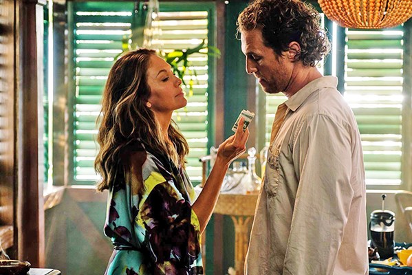 TROPIC TANGO Baker Dill (Matthew McConaughey) and his occasional hook-up, Constance (Diana Lane), steam-up the screen in his neo-noir thriller. - PHOTOS COURTESY OF GLOBAL ROAD ENTERTAINMENT