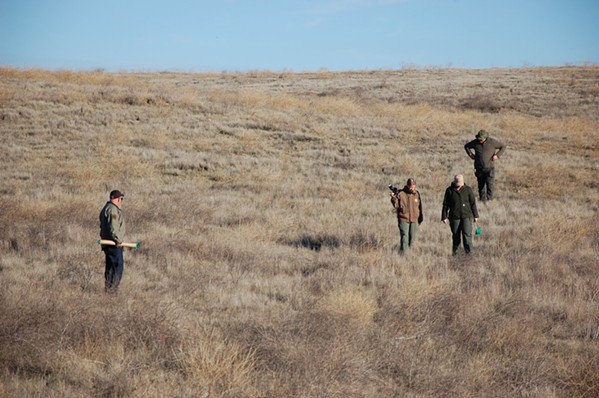 GAG ORDER Sheriff's investigators search a remote area where Nancy Woodrum's body was found in December 2018. Lawyers for her alleged killer are asking a SLO County judge to issue a gag order in the case as it moves to trial. - PHOTO COURTESY OF THE SLO COUNTY SHERIFF'S OFFICE