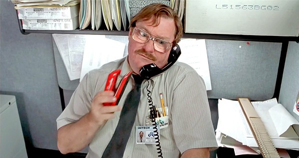 ONE STAPLER TO RULE THEM ALL Milton Waddams (Stephen Root) has a Gollum-esque obsession with his red Swingline stapler, in Office Space. - PHOTO COURTESY OF 20TH CENTURY FOX