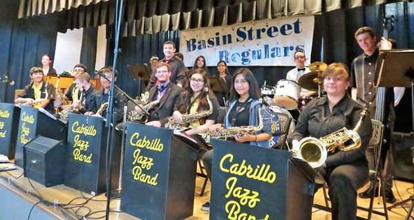 JAZZY JAMS The Cabrillo High School Jazz Band will join Corey's Rolling Figs Jazz Orchestra at the Basin Street Regulars Sunday session on March 31. - PHOTO COURTESY OF THE CABRILLO HIGH SCHOOL JAZZ BAND