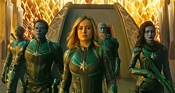 STARFORCE Vers (Brie Larson, center) struggles to recall her past as she's being trained as a Kree fighter to battle Skrulls, a shape-shifting alien race. - PHOTOS COURTESY OF MARVEL STUDIOS