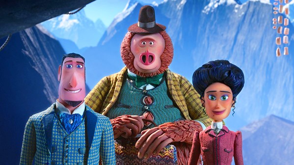 ADVENTURE TRIO (Left to right) Sir Lionel Frost (voiced by Hugh Jackman), a Sasquatch named Mr. Link (voiced by Zach Galifianakis), and Adelina Fortnight (voiced by Zoe Saldana), travel to the Himalayas in search of Mr. Link's long-lost Yeti relatives. - PHOTO COURTESY OF LAIKA ENTERTAINMENT