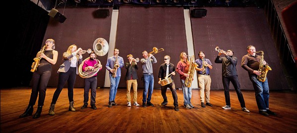 BIG BAND Brass Mash headlines a four-band fundraising show for RISE, on April 27, at the SLO Brew Rock Event Center. - PHOTO COURTESY OF BRASS MASH