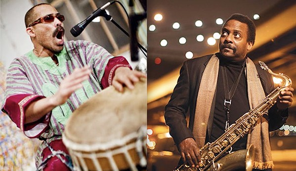 JAZZ MEN Percussionist Kahil El'Zabar and saxophonist David Murray join forces to play a free jazz show at 4 Cats Caf&eacute; &amp; Gallery on June 25. - PHOTO COURTESY OF KAHIL EL'ZABAR AND DAVID MURRAY