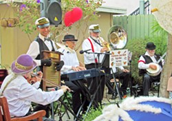 HOT SWINGING JAZZ The Crustacea Jazz Band plays the Pismo Vets Hall on July 28, during the Basin Street Regulars' monthly hot jazz concert and dance party. - PHOTO COURTESY OF THE CRUSTACEA JAZZ BAND