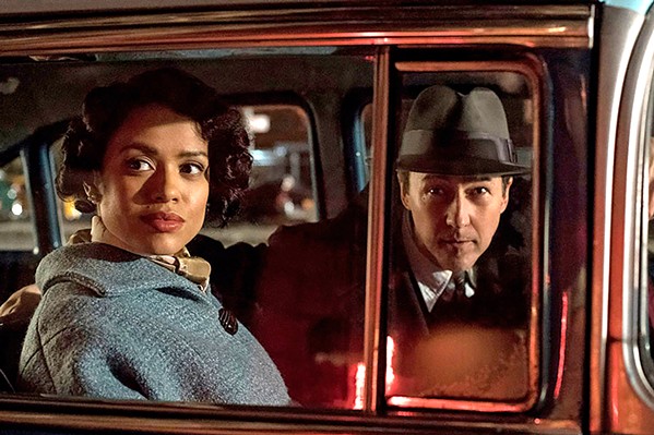 MYSTERY WOMAN Laura Rose (Gugu Mbatha-Raw, left) is at the center of a mystery private eye Lionel Essrog (Edward Norton) is determined to solve, in this effective neo-noir crime drama. - PHOTOS COURTESY OF WARNER BROS. PICTURES