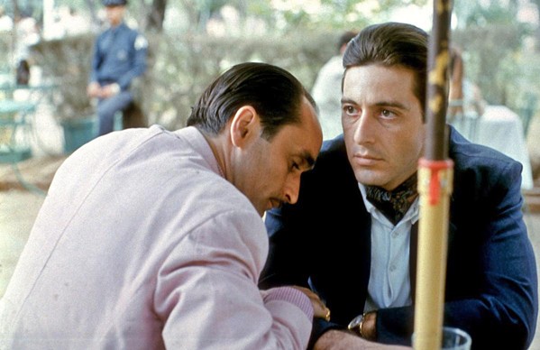 HARDENED New godfather Michael Corleone (Al Pacino, right) is forced to make hard choices about his inept brother Fredo (John Cazale), in The Godfather: Part II, screening Nov. 12 and 13 at Downtown Centre. - PHOTO COURTESY OF PARAMOUNT PICTURES