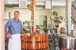 CHEF TURNED DISTILLER You may know of Chef Eric Olson by reputation, as he’s been in the biz for 20 years. The master chef takes a culinary approach to making his organic gin, vodka distilled from raw honey, bourbon whiskey, and rum aged in bourbon barrels. - PHOTO CONTRIBUTED BY CENTRAL COAST DISTILLERY