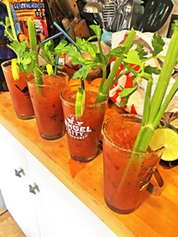 GOOD MORNING Just as we would have done at the actual Live Oak Music Festival, our Saturday morning began with a round of bloody marys. - PHOTO BY GLEN STARKEY