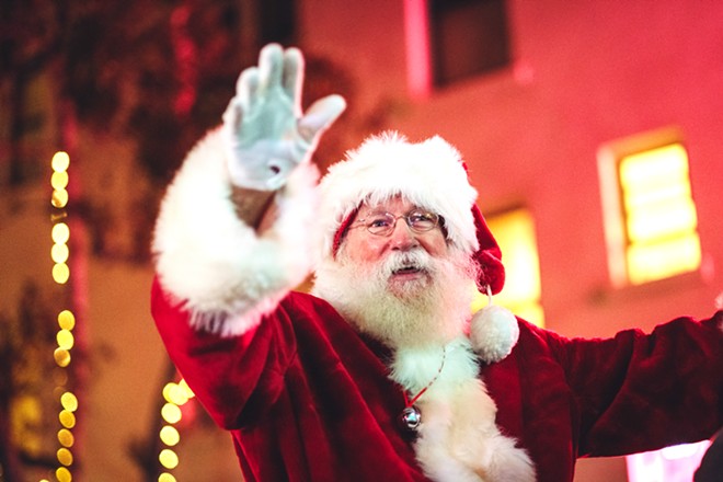 JOLLY SAINT NICK! Santa Claus will have his lap open for business in the SLO Mission Plaza from Nov. 29 through Dec. 24.