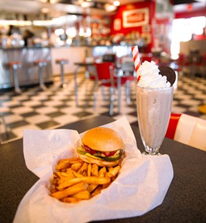 BE COOL Take your kid into the Best Family-Friendly Restaurant for a Spanky cheeseburger with fries and a vanilla Oreo milkshake&mdash;but don't worry, Cool Cat Caf&eacute; in SLO and Pimso Beach also brings it for adults with lots of adult-beverage inspired shakes and deliciously giant burgers on the menu. - PHOTO BY JAYSON MELLOM