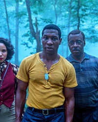 SPLATTER FEST HBO's Lovecraft Country mixes campy horror with Jim Crow-era racism to create a gleefully fun series starring (left to right) Jurnee Smollett, Jonathon Majors, and Courtney B. Vance.