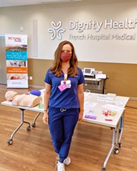 A HELPING HAND RN Kelly Maguire graduated from Cuesta College's nursing program in May and was almost immediately hired at French Hospital Medical Center, where she provides support essential to beating COVID-19.