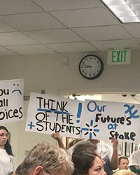 THE IMPACTS Paso Robles community members, students, and teachers attended a board meeting on March 10 to protest millions of dollars’ worth of cuts to faculty, staff, and classes in the Paso Robles Joint Unified School District.