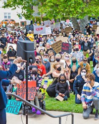 CALLS FOR CHANGE In response to Black Lives Matter protests last summer (pictured), San Luis Obispo assembled a Diversity, Equity, and Inclusion Task Force. On Jan. 12, that task force outlined a set of policy recommendations to the City Council.