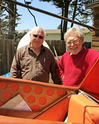 RENAISSANCE MAN Painter, sculptor, house builder, civil engineer, cartoonist, and airplane builder Arthur Van Rhyn (right) stands with friend and pilot Gordon Heinrichs in front of Legal Eagle, the single-person aircraft he built, which he donated to the local Experimental Aircraft Association chapter.
