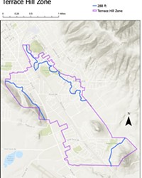 TESTING THE WATERS A boil water notice is in effect through May 27 for San Luis Obispo households that lie between the blue and purple boundaries.