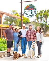 TEAM BEERWOOD (left to right) Alex Flores, Annie Steinmann, Blake Lohman, Troy Gatchell, and Liana Harlan breathed new life into a community gathering spot on Santa Maria Avenue in Baywood.