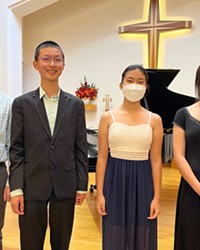 PUPILS AND PRODIGIES The Central Coast Music Teachers Association's most recent student competition took place in Arroyo Grande at the beginning of February. The four winning piano students were Grant Smith, Andy Shen, Suri Kim, and Francesca Osgood (from left to right).