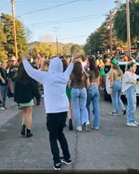 BLOCK PARTY Cal Poly students celebrated the St. Patrick's Day holiday early on March 12, starting around 4 a.m., spilling into off-campus residential blocks. Three were arrested, according to police.