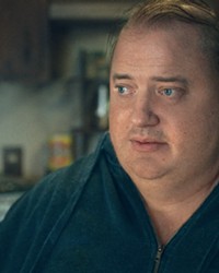 EATEN UP WITH GUILT Charlie (Brendan Fraser under a prosthetic fat suit) weighs 600 pounds, never wants to leave his apartment, and is eating himself to death out of sadness and regret, but before he goes, he wants to reunite with his estranged teenage daughter, in The Whale.