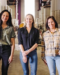 AT YOUR SERVICE From left, Director of Estates Innovation Andrea de Palo, winemaker Brianne Engles, and Hospitality Manager Brooke Serafine espouse a single overarching goal at SLO's Chamisal Vineyards and Malene Wines&mdash;to wow customers.