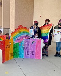 EVERPRESENT ISSUE The Pride flag placement in classrooms has been a fixture of Paso Robles High School discourse since an incident in 2021 that prompted counter-protests from LGBTQ-plus groups.