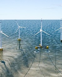 WIND ENERGY Wind turbines are planned to be placed in federal waters 20 miles off the coast of Morro Bay bolted to the ocean floor by steel structures.