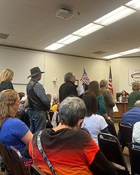 PUBLIC COMMENT During an April 23 Arroyo Grande City Council meeting, dozens of residents waited in line to give council members their opinions on why the Pride flag should or shouldn't be flown at City Hall and Heritage Square Park for the month of June.