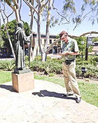 FATHER TIME:  Joe Morris discusses the influence of Father Junipero Serra on Mission life in the 18th century.
