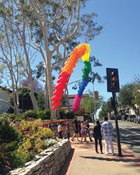 SOMEWHERE OVER ...:  Folks flocked to Sunday&rsquo;s Pride in the Plaza to grab food, LGBTQ-themed souveniers, and to see several great performances on the main stage, including Alex Newell from Glee.