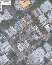 ONLY A SATELLITE WILL LOOK DOWN ON IT :  The proposed Garden Street Terraces project will take up the block bordered by Broad, Garden Alley, Garden, and Marsh streets.