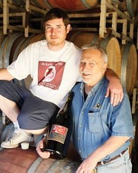 A TIME FOR FAMILY :  Winemaker Ardison Phillips (right) planned on enjoying a traditional Thanksgiving with family and friends. Also pictured is his son, Bailey.
