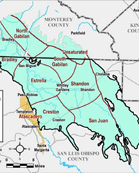 BIG WATER BASIN The Paso Robles Groundwater Basin is being split into seven sub-areas, as water stakeholders start drafting a 20-year sustainability plan for the depleted aquifer.