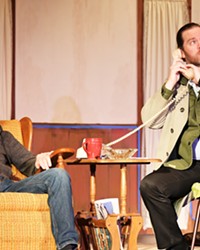 FAMILY TIES Ben (Ryan Treller, right) desperately tries to convince his uncle and client, Willie (Jonathan Shadrach), to reunite with his old comedy partner for just one performance.