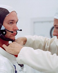 TRIGONOMETRY FOR THE WIN The new documentary, Apollo 11, transports viewers back to those heady days in 1969 when NASA sent men, including Buzz Aldrin (left), to the moon for the first time, screening exclusively at The Palm.