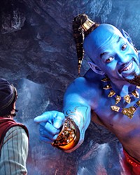 BE CAREFUL WHAT YOU WISH FOR Street urchin Aladdin (Mena Massoud, left) discovers a magic genie (Will Smith) in a lamp, in a new-live action remake of Disney's animated classic, Aladdin.