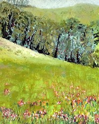 NATURAL DETAIL Carol Timson Ball's Pretty in Pink depicts a verdant hillside with exceptional attention to floral details.