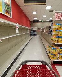 SOLD OUT Emergency supplies like toilet paper are stripped off many local store shelves, like Target’s in San Luis Obispo, as locals prepare for the novel coronavirus.
