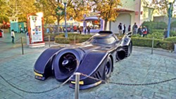 PHOTOS BY CALEB WISEBLOOD - WHEELS OF FORTUNE The 1989 Batmobile is on display in front of the DC Universe entrance.